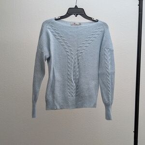 Vineyard Vines Light Blue Cable Knit Scoop Neck Sweater